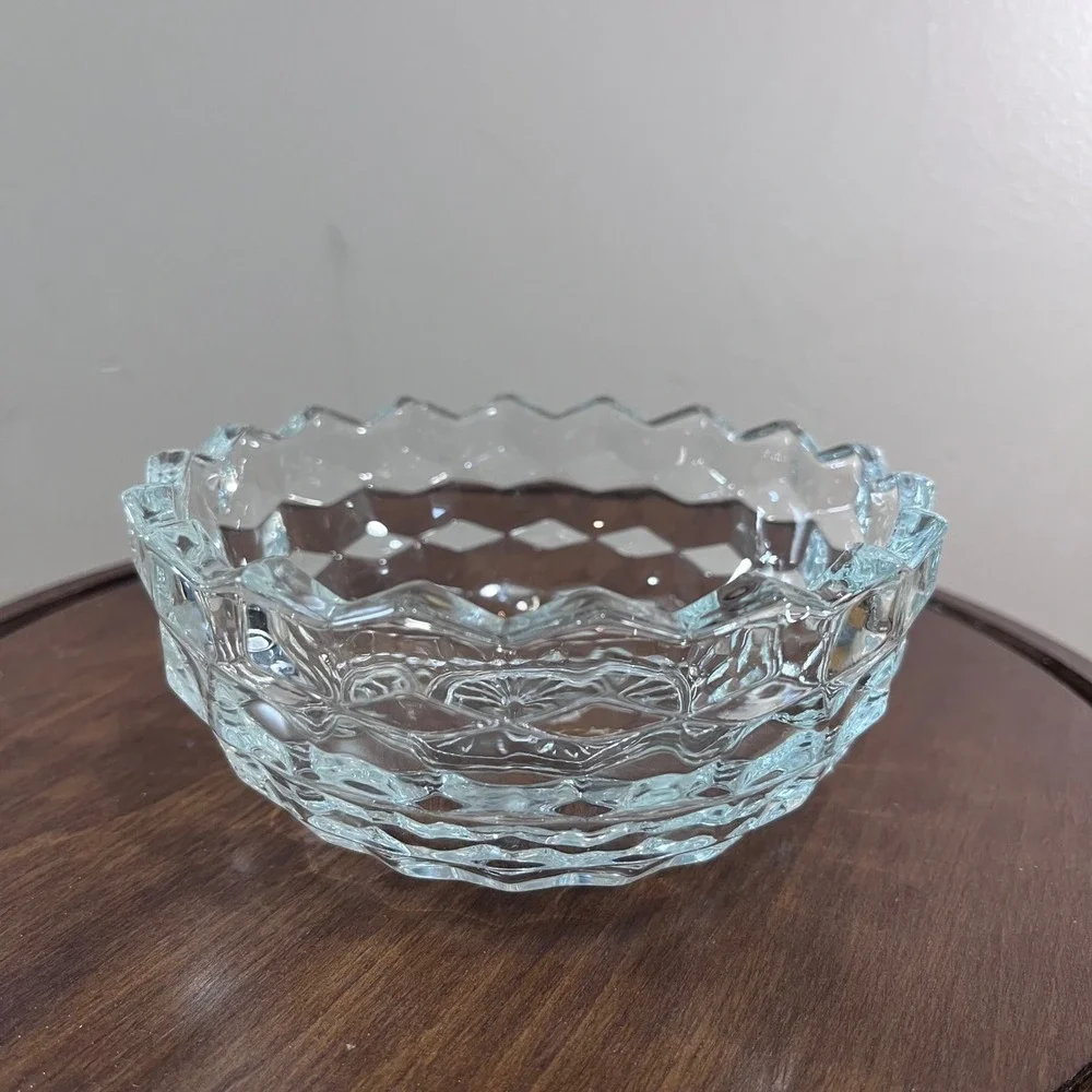 Vtg HOMCO Cubist Fairy Lamp Base Clear Glass Diamond Pattern Replacement Part